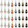 Angel Natural Gemstone Pendant Decoration HJEW-GO00033-1