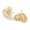 Heart Rack Plating Brass Stud Earrings for Women LS-EJEW-K245-13G-2