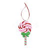 Christmas Lollipop Handmade Polymer Clay Pendant Decorations HJEW-P017-02F-1