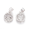 Brass Micro Pave Clear Cubic Zirconia Charms ZIRC-G153-40P-2