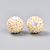 Stripe Pattern Resin AB Rhinestone Round Beads RESI-S313-18x20-12-2