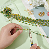DIY Flower Brass Enamel Link Chains Bracelets/Necklaces Making Finding Kits DIY-AR0004-11-4