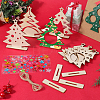 Blank Unfinished Wood Christmas Tree Party Decorations DIY-SP0005-89-3