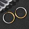 304 Stainless Steel Two Tone Hoop Earrings EJEW-P313-02F-G-3