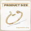 1Pc Brass Micro Pave Clear Cubic Zirconia Open Cuff Rings for Women RJEW-LP0002-37L-2