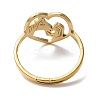Ion Plating(IP) 304 Stainless Steel Heart with Horse Adjustable Ring for Women RJEW-M149-20G-2