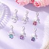 Heart Angel Glass & Glass Pearl Pendant Decorations HJEW-JM03773-02-1