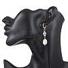 Brass Oval Leverback Earrings EJEW-JE06735-2