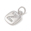 Rack Plating Brass Micro Pave CLear Cubic Zirconia Charms KK-E110-14P-Z-2