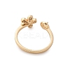 Flower Brass Micro Pave Cubic Zirconia Cuff Ring Setting LS-KK-A244-01A-G-3