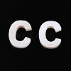 Natural Freshwater Shell Letter Charms BSHE-ZX007-02C-1