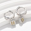 Brass Cubic Zirconia Hoop Earrings EJEW-Q015-01P-D-5