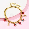 304 Stainless Steel Enamel Charm Bracelets BJEW-C113-03G-3