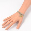 Trendy Natural Green Aventurine Beaded Acrylic Charm Bracelets BJEW-JB01792-04-4
