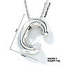 Brass Pave Clear Cubic Zirconia Shiny Balloon Letter Pendant Necklaces IT0451-3-1