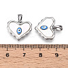 Brass Pave Natural Shell Heart Pendants KK-N258-07P-3