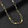304 Stainless Steel Flower Link Chain Necklaces for Women NJEW-A046-02C-G-1