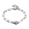 Natural Howlite & Synthetic Magnetic Hematite Anchor Beaded Bracelet BJEW-P339-01P-07-1