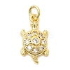 Brass Pave Clear Cubic Zirconia Pendants KK-G554-08F-G-1