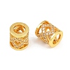 Brass Micro Pave Clear Cubic Zirconia European Beads CU-CBA6A75-25G-2