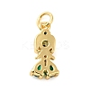 Rack Plating Brass with Cubic Zirconia Pendants KK-Q784-10G-02-2