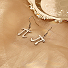 Pi Symbol 304 Stainless Steel Dangle Earring NQ2013-1-2