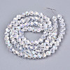 Electroplate Transparent Glass Beads Strands EGLA-T019-06L-2