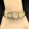 Religion 201 Stainless Steel Cuff Bangles for Women LS-BJEW-F507-02G-1