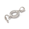 Rack Plating Brass Micro Pave Clear Cubic Zirconia Fold Over Clasps KK-A222-09P-2