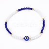 Faceted Glass Beaded Stretch Bracelets BJEW-JB05984-01-1