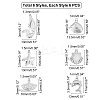 36Pcs 6 Style 304 Stainless Steel Charms STAS-UN0020-38P-6