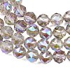 Transparent Electroplate Glass Beads Strands EGLA-N002-34C-B11-4