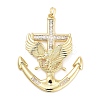 Rack Plating Brass Micro Pave Clear Cubic Zirconia Pendants KK-Z064-08G-1