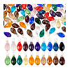 120Pcs 20 Colors Glass Pendant PALLOY-PH01677-7