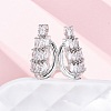 Brass Micro Pave Clear Cubic Zirconia Cuff Rings for Women RJEW-A062-02P-2