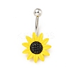 Alloy Daisy Curved Barbell LS-AJEW-G042-01P-1