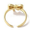 Bowknot Brass Micro Pave Clear Cubic Zirconia Open Cuff Rings for Women LS-RJEW-C098-03G-3