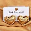 304 Stainless Steel Two Tone Heart Stud Earrings EJEW-M073-09G-1