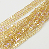 Electroplate Glass Beads Strands EGLA-D018-6x6mm-49-1