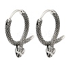 Antique Silver 316 Surgical Stainless Steel Hoop Earrings EJEW-D096-03C-AS-1