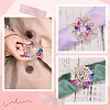 3Pcs 3 Style Colorful Dyed Quartz Flower & Heart Brooch Pins FIND-GF0005-31-5