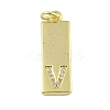 Brass Micro Pave Clear Cubic Zirconia Pendants KK-P266-06G-V-1