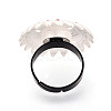 Adjustable Alloy & Iron & Rhinestone Bezel Cup Ring Base with Rotatable Tray MAK-T012-15S-3