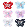 6Pcs 6 Colors Opaque Acrlyic Sparkling Rhinestones Beads SACR-TA0001-51-2