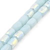 Frosted Imitation Jade Glass Beads Strands GLAA-P058-07B-13-1