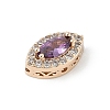 Brass Micro Pave Cubic Zirconia Beads KK-K297-27G-01-2