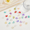 120Pcs 12 Colors Glass Butterfly Charms PALLOY-DC00029-4