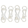 4Pcs 2 Styles 925 Sterling Silver S-Shaped Hook Clasps STER-GO0001-16-1