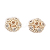 Rack Plating Brass Cubic Zirconia Bead Cap KK-A183-74G-2