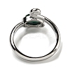 Natural Malachite Adjustable Rings RJEW-K269-08P-08-3